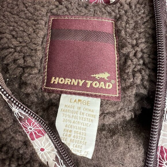 Horny Toad Size L Brown Fuzzy Fleece Full Zip Long Sleeve Jacket - Picture 4 of 5